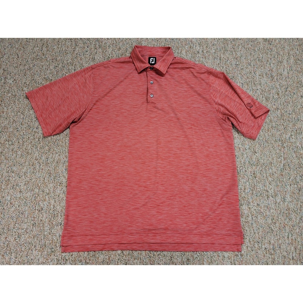 FootJoy Polo Shirt Men 2XL Heather Red Golf Performance South Hills Country Club